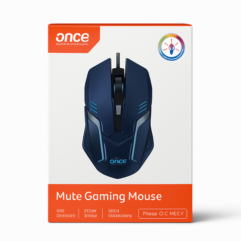 Mouse Gamer Silencioso Once OC-M302 con Luces RGB
